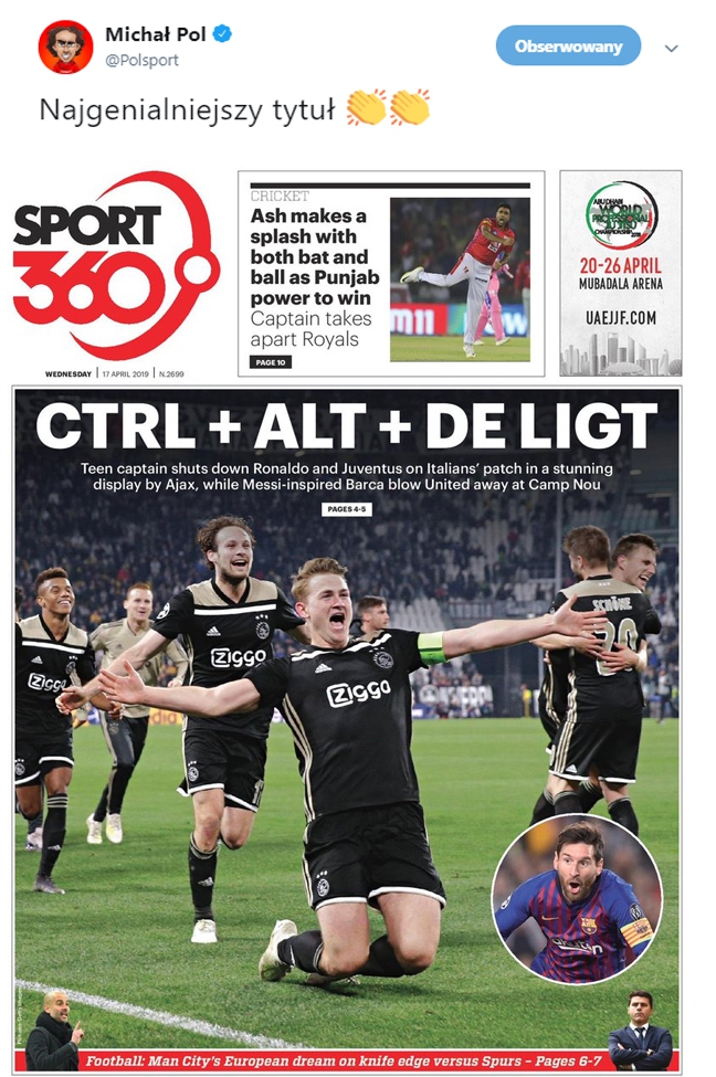 GENIALNY tytuł na okładce gazety ''Sport360°,,